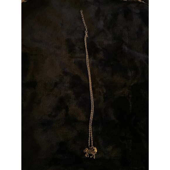 Unicorn studded with pink and green jewels necklace - Picture 2 of 5